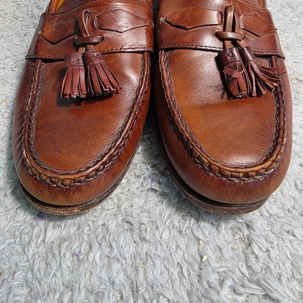 FootJoy Tassel Loafers Brown Leather‎ Woven Kiltie Mens 10.5 D Pristine